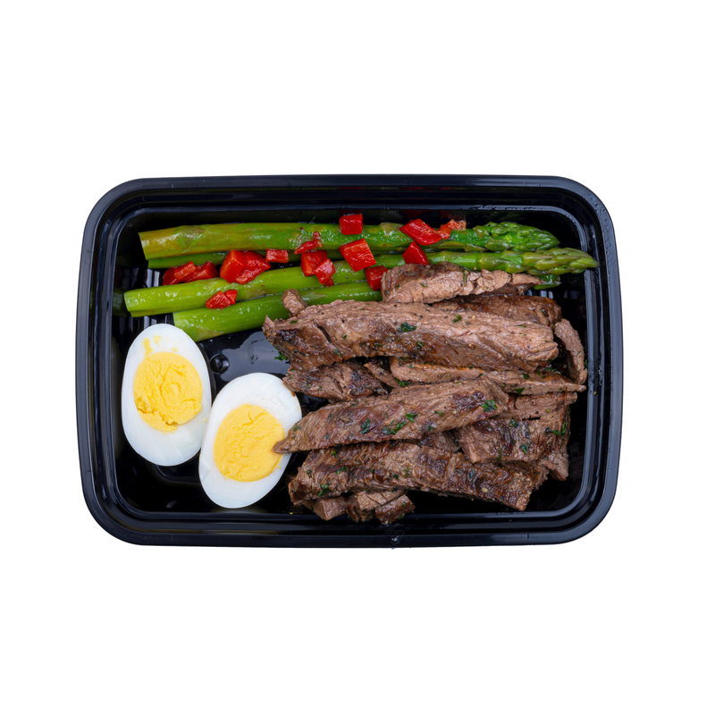 Steak, Hard-Boiled Egg & Asparagus